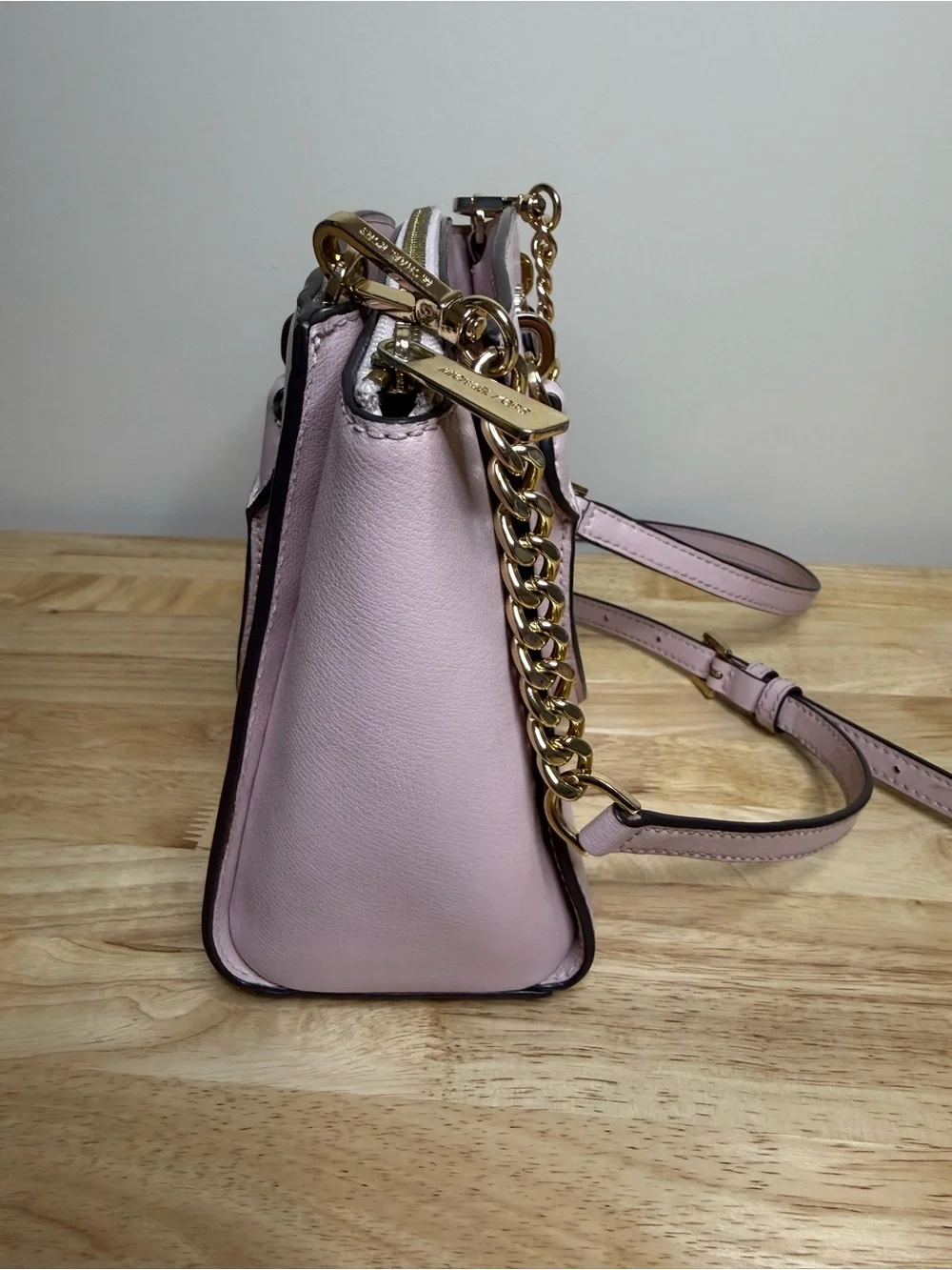 Michael Kors Ellis Small Leather Satchel Blush Pink EUC $298